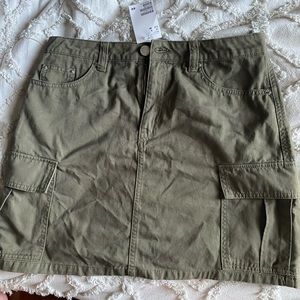 army green skirt